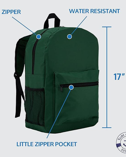 Yacht & Smith 12 Pack Backpack, Bulk 17 inch Lightweight Outdoor Travel Gym Corporate Events Bag