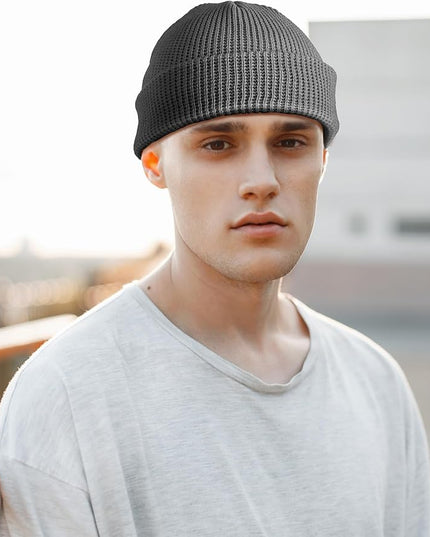SATINIOR Fisherman Beanie Trawler Beanie Winter Watch Hat Roll up Edge Skullcap Unisex