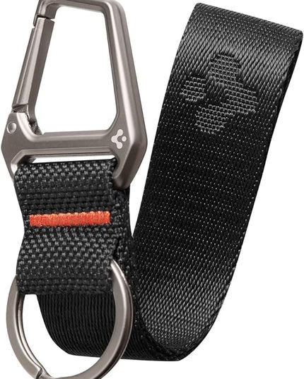 Spigen Universal Lanyard Wrist Strap with Keychain for iPhone, ID Badge Wallet Holder, AirPods, Cameras, Keychain & Everyday Carry, Durable Carabiner with Wrist Strap - Black