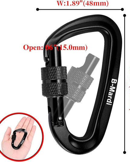 Carabiner Clips Heavy Duty 12kN (2697 lbs)-Lightweight Locking Carabiners for Camping, Hiking, Hammock, Dog Leash Harness, Outdoor and Gym etc, Keychains& Utility