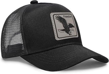 Animal Trucker Hats Leather Pattern Adjustable Snapback Mesh Animal Baseball Cap for Men