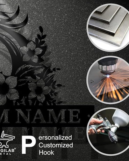 Personalized Custom Name Farm Horse Wall Key Hooks,Metal Horse Art Clothes Hooks,Metal Horse Wall Home Storage Decorative,For Front Door, Hallway, Kitchen, Bedroom,Keys,Hats (Style I)