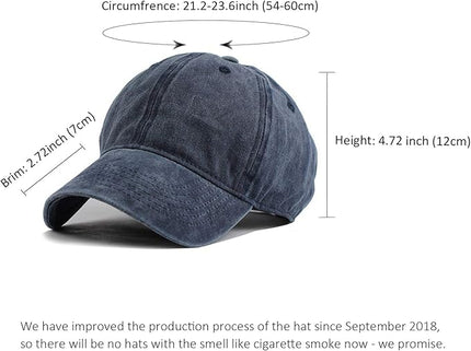 HH HOFNEN Men Women Washed Distressed Twill Cotton Baseball Cap Vintage Adjustable Dad Hat