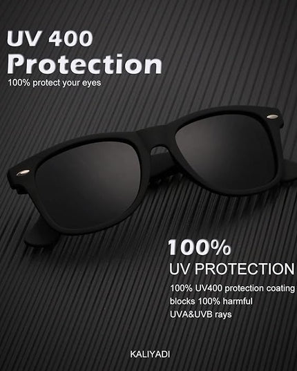 KALIYADI Polarized Sunglasses for Men and Women Matte Finish Sun glasses Color Mirror Lens UV Blocking (3 Pack)