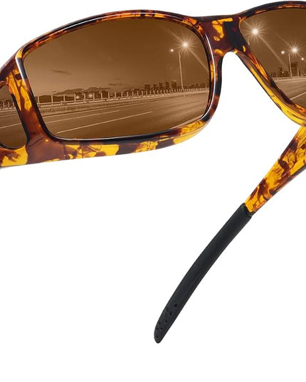 MEETSUN Fit Over Glasses Sunglasses for Men Women,Wrap Around Sunglasses Polarized UV400 Protection