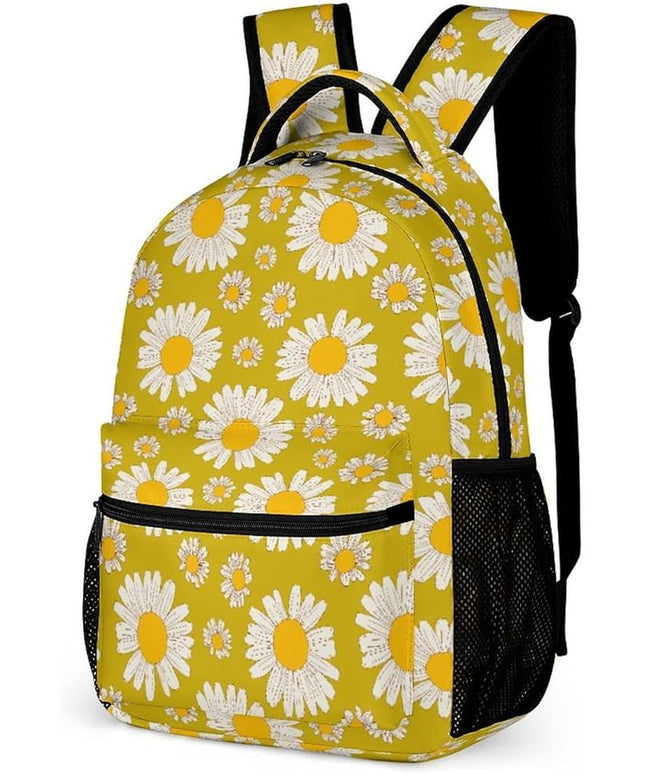 Fashion Daisy Backpack Lightweight Large Capacity Laptop Daybag for Travel Work