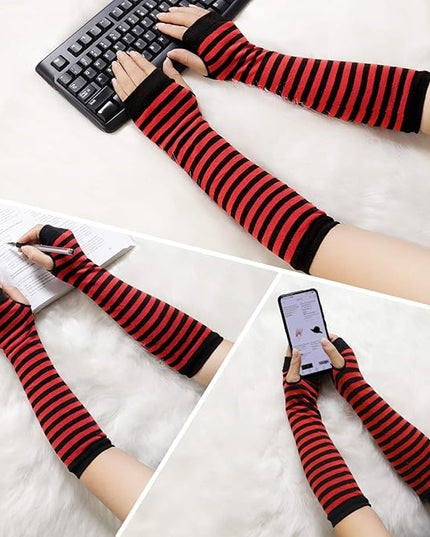 Bienvenu Punk Gothic Rock Long Arm Warmer Fingerless Gloves
