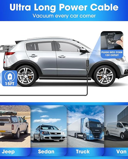 Viewsun Car Cleaning Kit, 17PCS Car Interior Detailing Kit with Gray High Power Handheld Vacuum, Detailing Brush Set, Windshield Cleaner, Cleaning Gel, Complete Auto Accessories for Men, Women