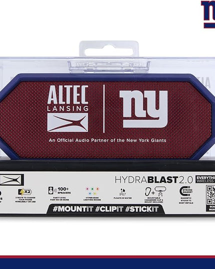 Altec Lansing - Portable Bluetooth Speaker HYDRABLAST 2.0, Waterproof IP67, 20W Output Power, Magnetic Bluetooth Speaker (New York Giants)