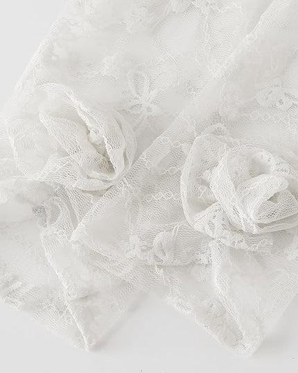BABEYOND Lace Gloves Women - Floral Opera Gloves Stretchy Elegant Tea Party Accessories for Wedding Prom Evening Party