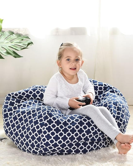 YuppieLife Kids Storage Bean Bag Cover（No Filling）Toy Organizer|Carrying Handle Sofa|Available for Kids and Teenager|Cuddle Chair|Machine Washable and Durable（27“,Leaf Clover）