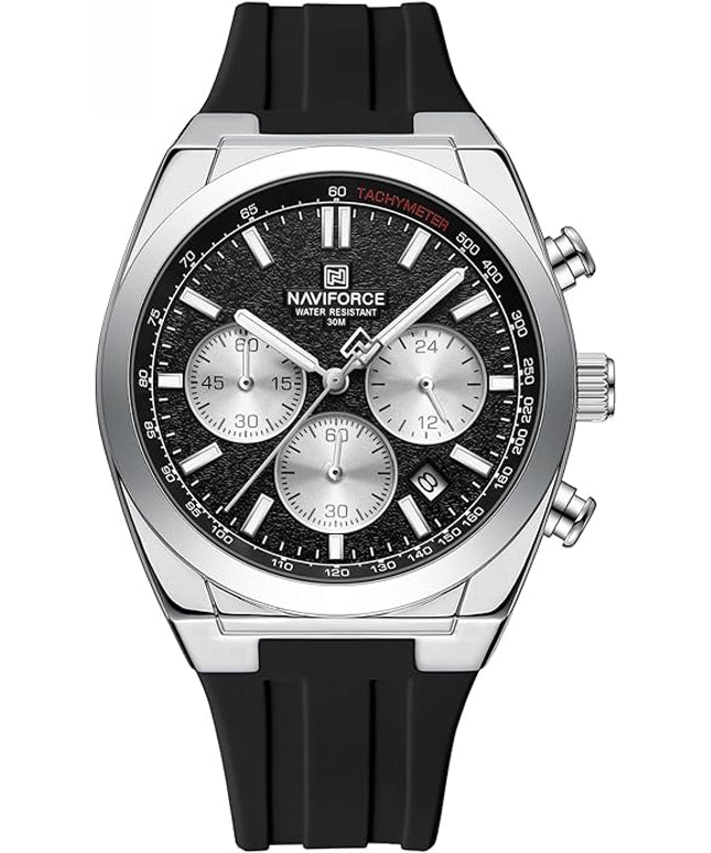 NAVIFORCE Watches for Men Multifunctional Chronograph Analog Quartz Waterproof Wirstwatch Silicone Strap Man Gifts