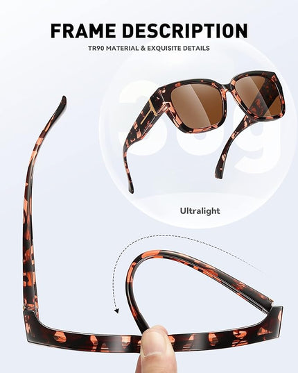 MEETSUN Oversized Fit Over Glasses Sunglasses for Women Men Large Trendy Polarized Sunglasses for Driving UV Protection