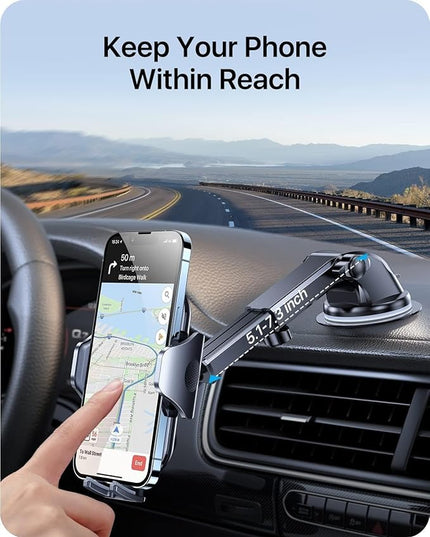 andobil Car Phone Holder, 2026 Military-Grade 89lbs Strongest Suction Phone Holders for Your Car Dashboard/Windshield/Vent Easy Clamp Cellphone Holder Truck Stand for iPhone 17 16 15 Pro Max, Blue