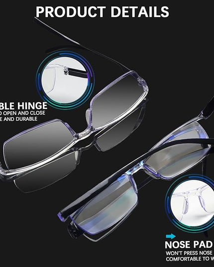 NORPERWIS Reading Glasses Men 3 pack Blue Light Blocking Readers Mens Spring Hinge Comfortable Glasses