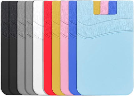 Senose Phone Wallet Stick on, 10 Pack Card Holder Back ofPhone Pocket Credit ID Sleeve, Strong Adhesive Sticker CellPhone Wallet Compatible for iPhone, Android & Most Smartphones