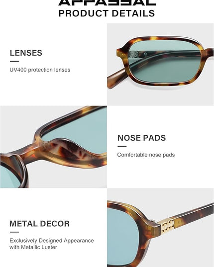 Retro Rectangular Sunglasses for Women Vintage Fashion Trendy Funny Small 90s Square Sunnies 2025 AP3698