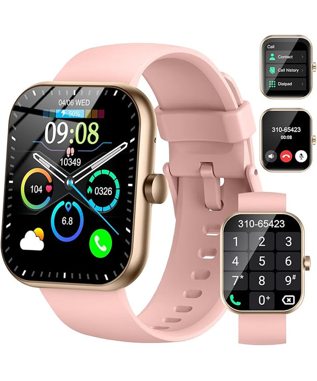Motast Smart Watch (Answer/Make Call), 1.96" HD Smartwatch for Women, 2025 Fitness Watch with 112+ Sport Mode/Pedometer/Sleep/Heart Rate Monitor, IP68 Waterproof Fitness Tracker for Android iOS Pink