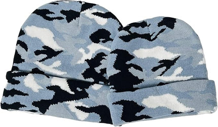 Super Soft Adult & Child Camo Print Winter Knit Beanie Set