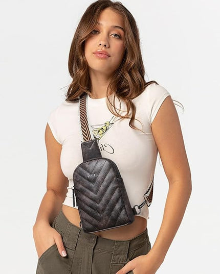 7L Sling Bag for Women Men Leather Small Sling Backpack Daypack Anti Theft Fanny Pack Crossbody Purse Travel