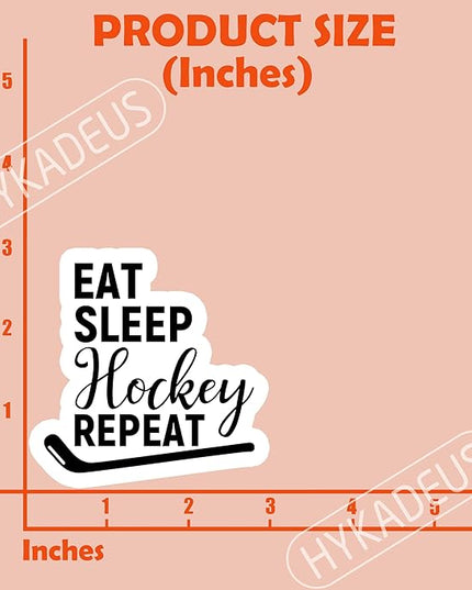 (3Pcs) Hockey Stickers Eat Sleep Hockey Repeat Vinyl Decals Waterproof Sticker for Water Bottles Scapbooks Laptop Phones Tumblers, Size 3 x 3 Inch