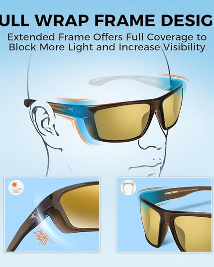 KastKing Huzzah Polarized Sport Sunglasses for Men and Women, Ideal for Driving Fishing Cycling and Running,UV Protection