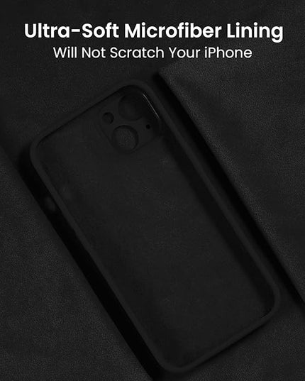 FireNova Designed for iPhone 13 Case, Silicone Upgraded [Camera Protection] Phone Case with [2 Screen Protectors], Soft Anti-Scratch Microfiber Lining Inside, 6.1 inch, Black