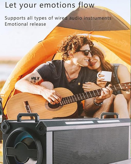 Q8 8Wx2 Wireless Bluetooth Speakers with 8Wx2 HD Crystal Clear Loud Stereo Sound,Rich Bass,Built-in Mic,2000 mAh /12H Playtime Sound Box for Home,Office,Outdoor,Travel for iPhone,Samsung (Black)