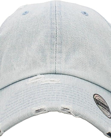 KBETHOS Vintage Washed Distressed Cotton Dad Hat Baseball Cap Adjustable Polo Trucker Unisex Style Headwear