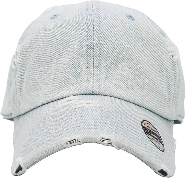 KBETHOS Vintage Washed Distressed Cotton Dad Hat Baseball Cap Adjustable Polo Trucker Unisex Style Headwear