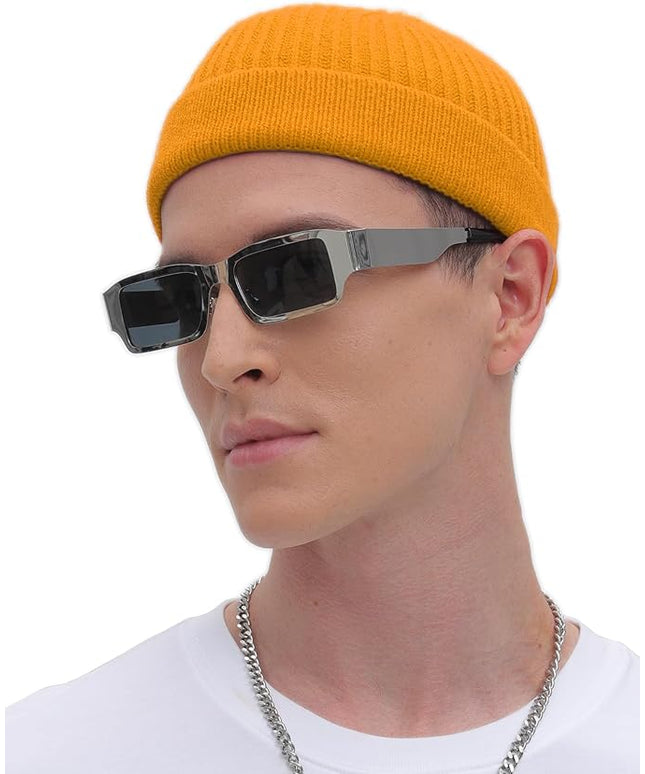 ROYBENS Thin Swag Wool Short Fisherman Beanie for Men Women, Knit Cuff Trawler Beanie Watch Hat, Soft Spring Fall Skull Cap