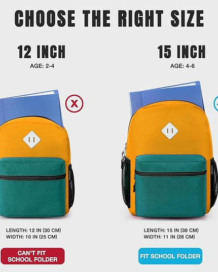 STEAMEDBUN Toddler Backpack Boy 2-4, Kids Backpack Boys, Preschool Daycare Travel Small- 12inch