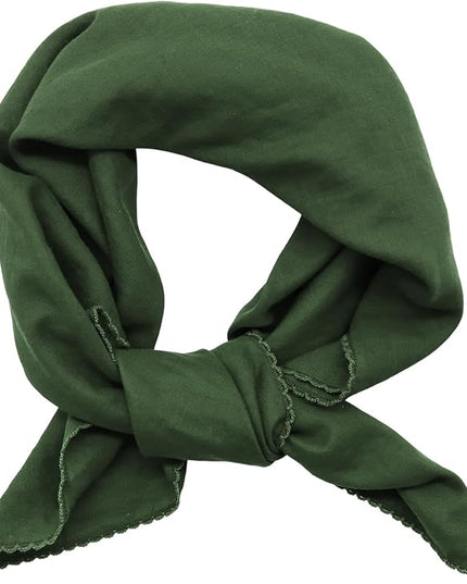 27" Cotton Hair Bandana for Women, Ladies Solid Color Neck Scarf Women's Square Scarves for Beach Dating Leisure