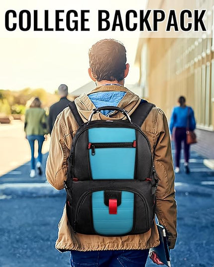 YOREPEK Travel Backpack, Extra Large 50L Laptop Backpacks for Men Women, Water Resistant College Student Bookbag Airline Approved Business Work Bag with USB Charging Port Fits 17 Inch Computer, Blue