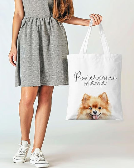 Dog Mama Canvas Tote Bag for Women, Dogs Lover Gift for Dog Mom, Birthday Christmas Cute Rottweiler Gifts For Women.