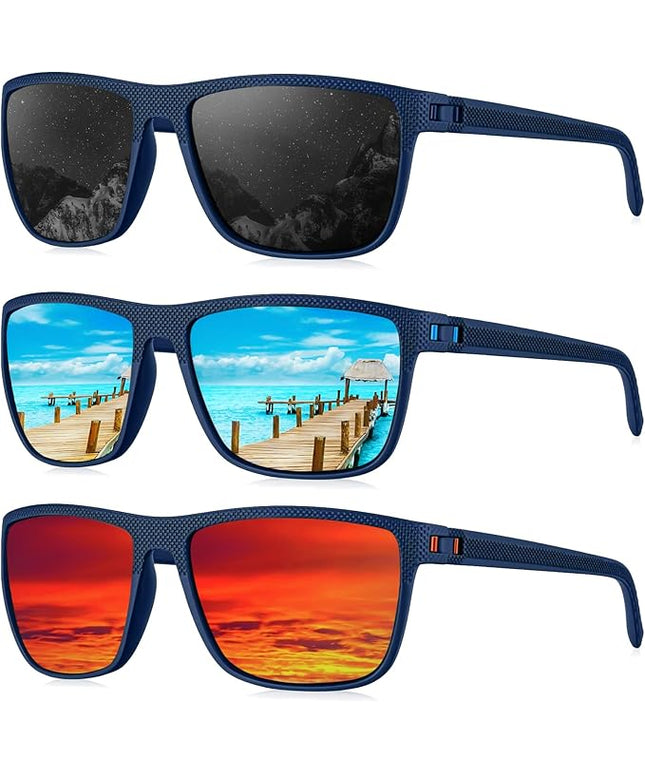 KALIYADI Polarized Sunglasses for Men, Lightweight Sun Glasses with UV Protection for Driving Fishing Golf