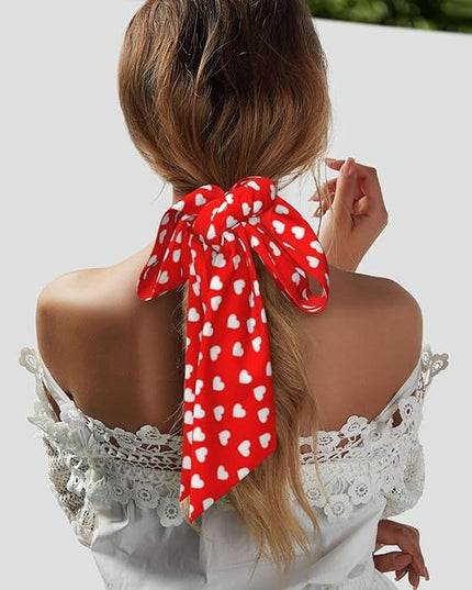 Valentine Red Hearts Bandanas Head Scarf For Women Hair Scarves Accessories Lightweight Fashion Wrap Neck Headscarf