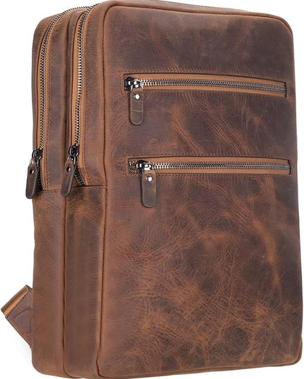 Osceola Genuine Leather Laptop Backpack for Men & Women, Handmade Leather Backpack Fits 16 Inch Laptop (Antic Brown)