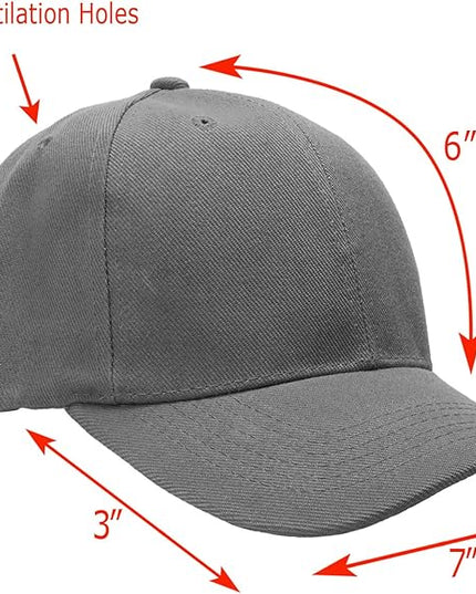 Falari Wholesale Bulk Lot 12-Pack Baseball Cap Adjustable Size Plain Blank Solid Color