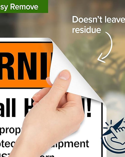 Warning Fall Hazard Appropriate Fall Protection Equipment Sign, 10x7 Inches, 4 Mil Vinyl Decal Stickers Weather Resistant, Made in USA by My Sign Center