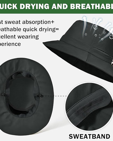 Sukeen Bucket Hat, Waterproof, Skin-Friendly, Shields Neck, Quick-Dry, Breathable, Hat for Fishing, Travel hat