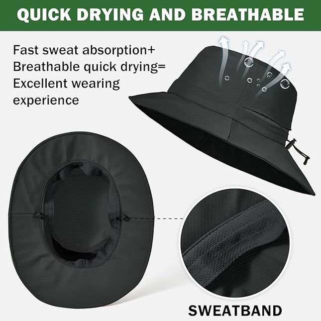 Sukeen Bucket Hat, Waterproof, Skin-Friendly, Shields Neck, Quick-Dry, Breathable, Hat for Fishing, Travel hat