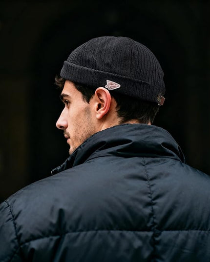 CLAPE Brimless Beanie Hat Corduroy Watch Cap Rolled Cuff Docker Cap Leon Skull Harbour Hat Unisex
