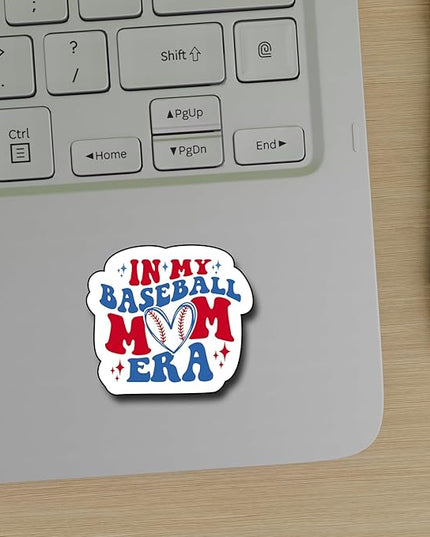 (3Pcs) in My Baseball Mom Era Sticker, Decal Gifts Mama Decorate Books Laptop Phone Water Bottles Kindles Stickers Tumbler Sticker Waterproof Vinyl Decorate Sticker 3" Inch