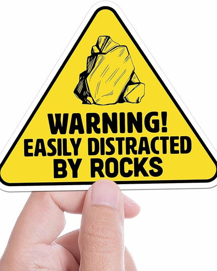 Easily Distracted by Rocks Sticker for Hydroflask Water Bottle - Funny Geology Quote Laptop Decal - Cute Nature Gift for Hikers