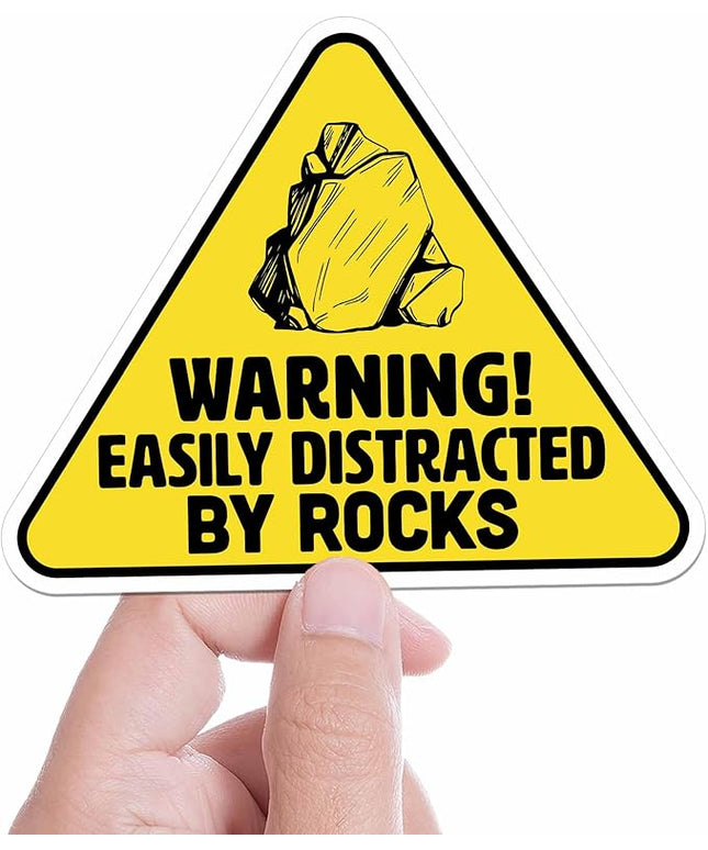 Easily Distracted by Rocks Sticker for Hydroflask Water Bottle - Funny Geology Quote Laptop Decal - Cute Nature Gift for Hikers
