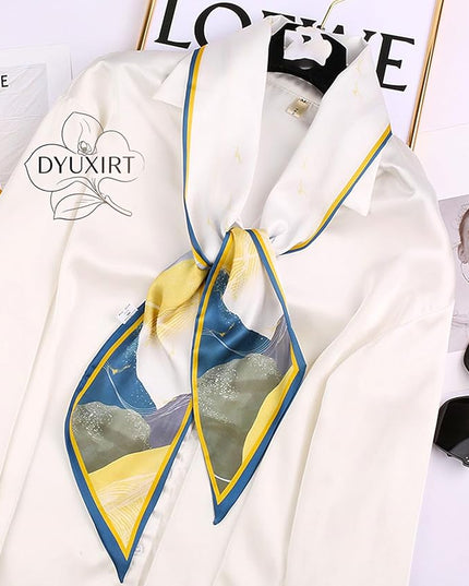Head Scarf Purse Handle Neck Satin Hair Scarfs For Bag Lightweight Silky Long Thin Women's Fashion Scarves 59 * 5.9”