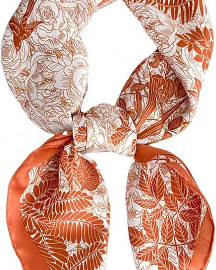 MINIDORA Satin Scarves for Women 27.5 × 27.5 inches Medium Square Elegant Silk Feeling Head Scarf