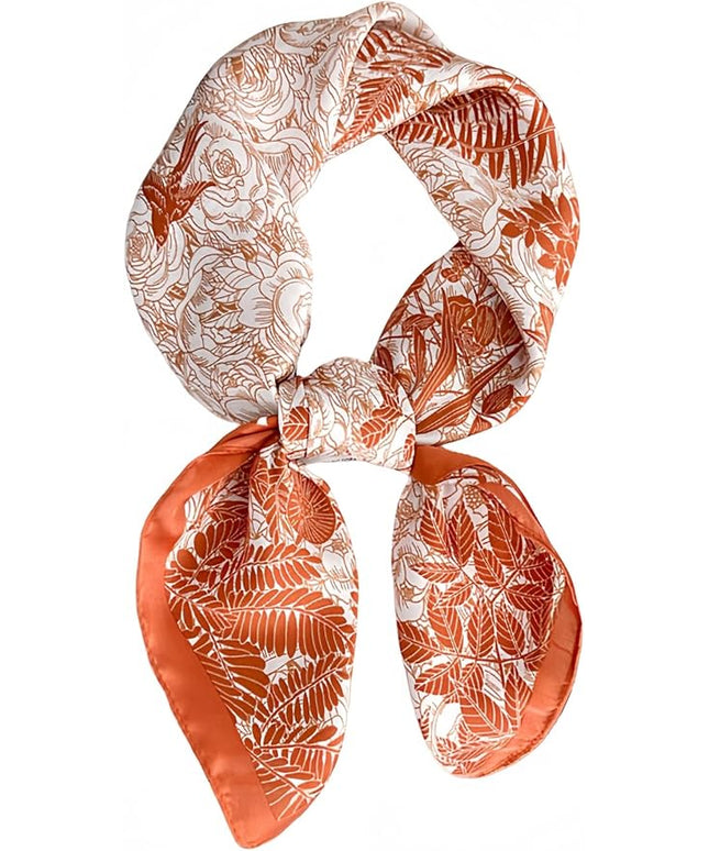 MINIDORA Satin Scarves for Women 27.5 × 27.5 inches Medium Square Elegant Silk Feeling Head Scarf