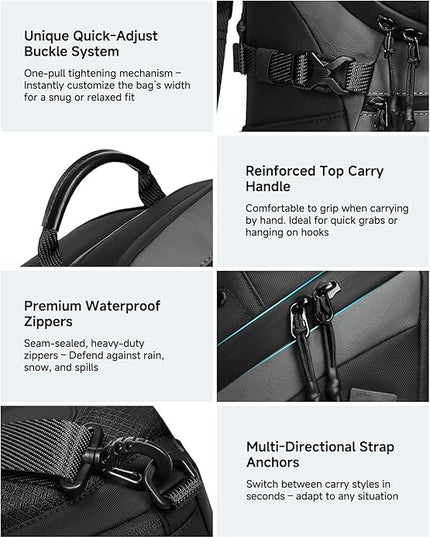 Somago Sling Backpack with USB Charging Port Water-Resistant Tactical Backpack Crossbody Chest Bag with Anti-theft Pocket